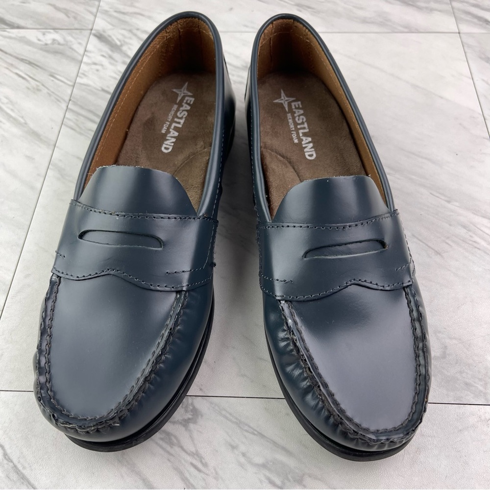 Eastland Classic II Women’s 7.5 Blue Leather Moccasin Penny Loafers Slip On Shoe - Picture 5 of 13